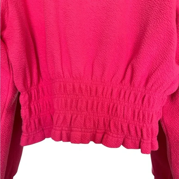 Anthropologie Maeve Fuchsia Textured Top - Picture 3 of 3